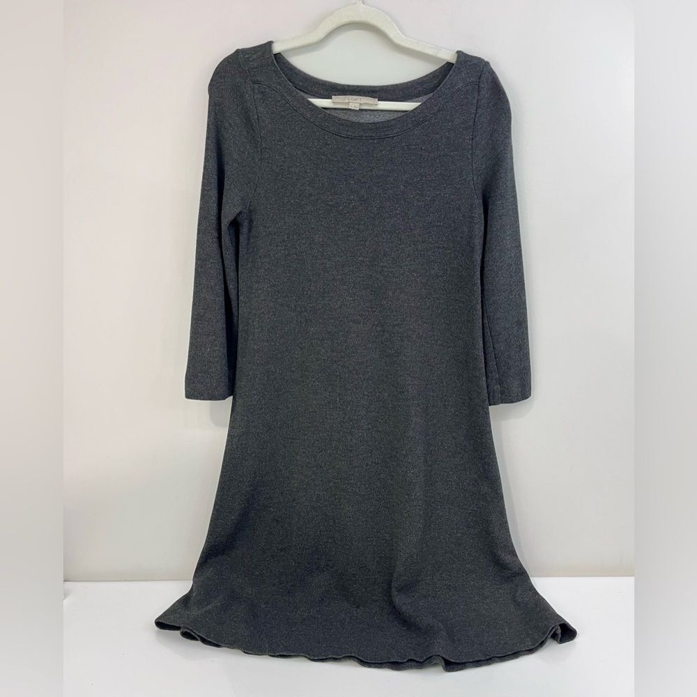 Loft Gray A-Line Dress Size Medium